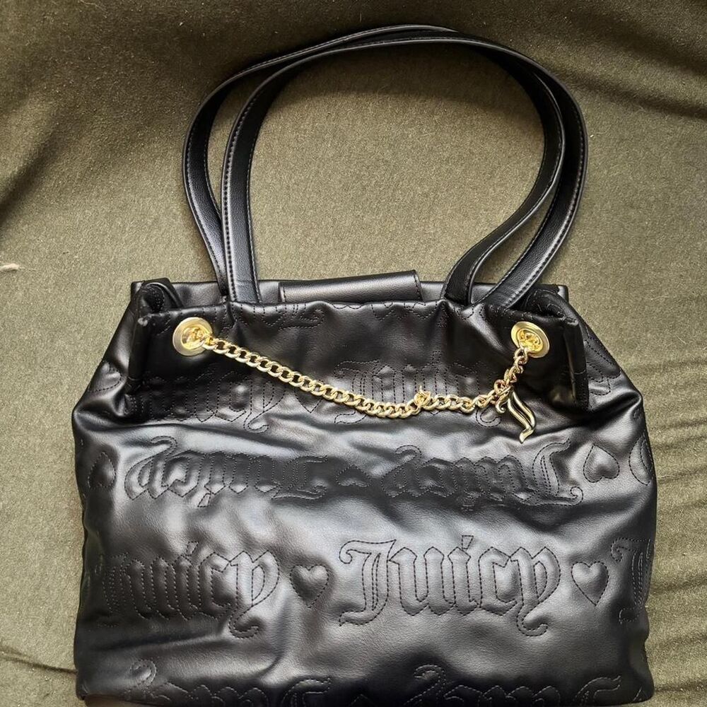 Juicy Couture black handbag with gold chain